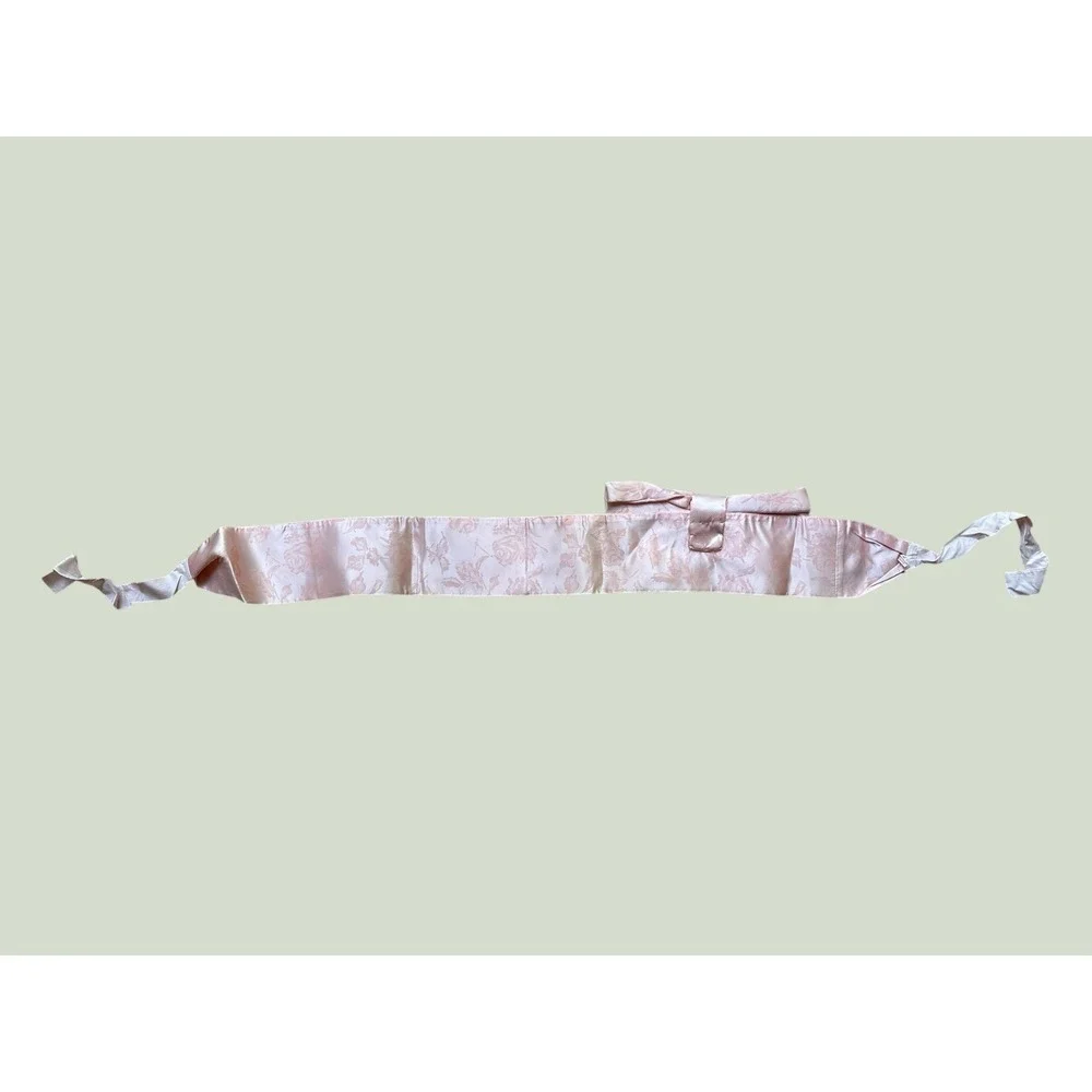 Vintage 1960s Saibi Japanese Tsukuri-Obi Belt Pre Tied Sash Pale Pink Satin Bow